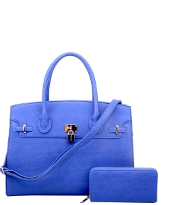 2-In-1 Fashion Satchel Wallet Set WU1096WPP ROYAL BLUE